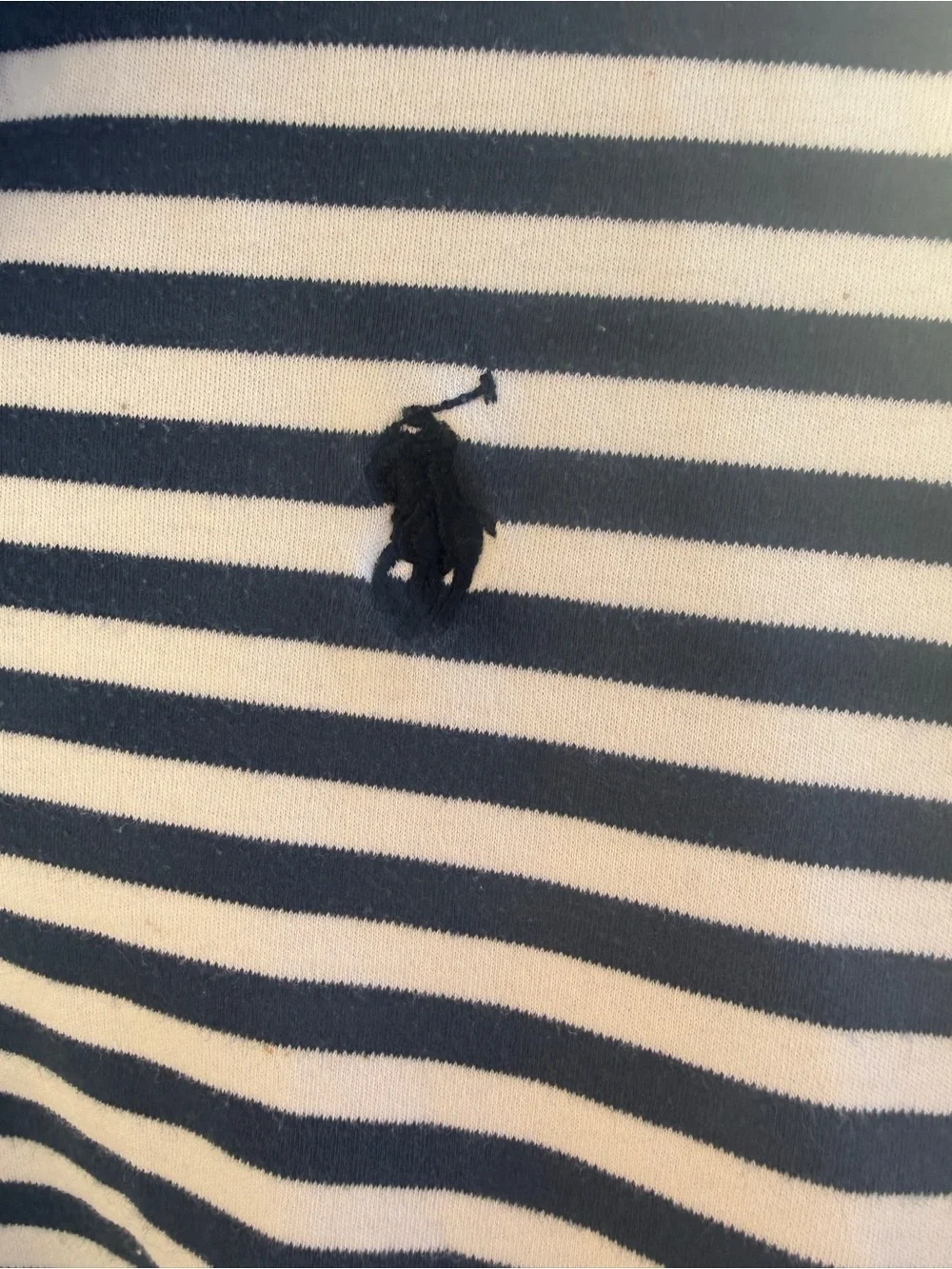 Ralph Lauren Navy & White Striped Polo Shirt